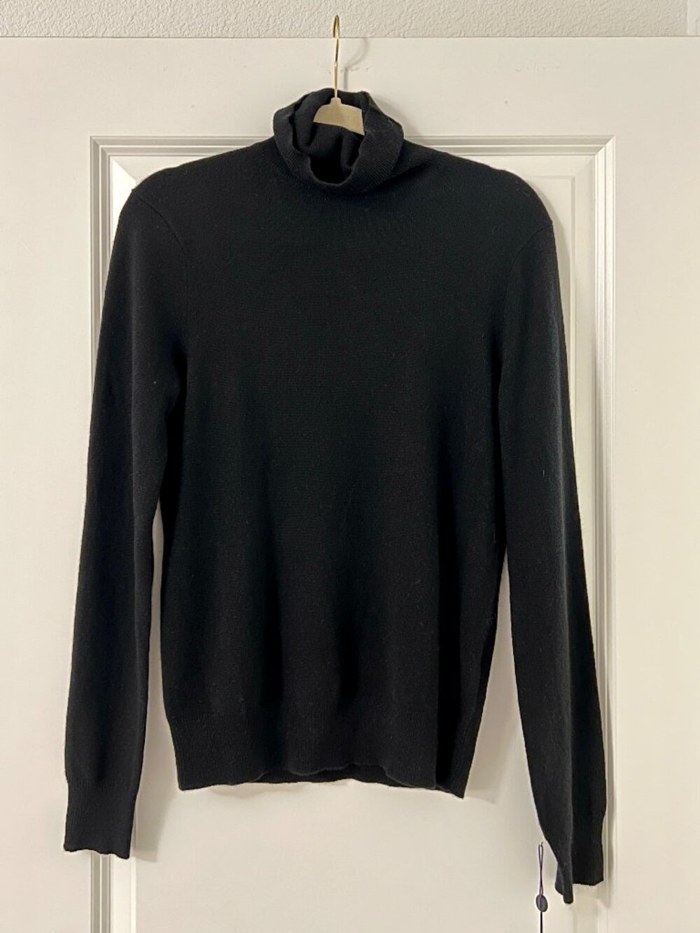 Ralph Lauren Black Washable Cashmere Turtleneck Sweater, NEW
